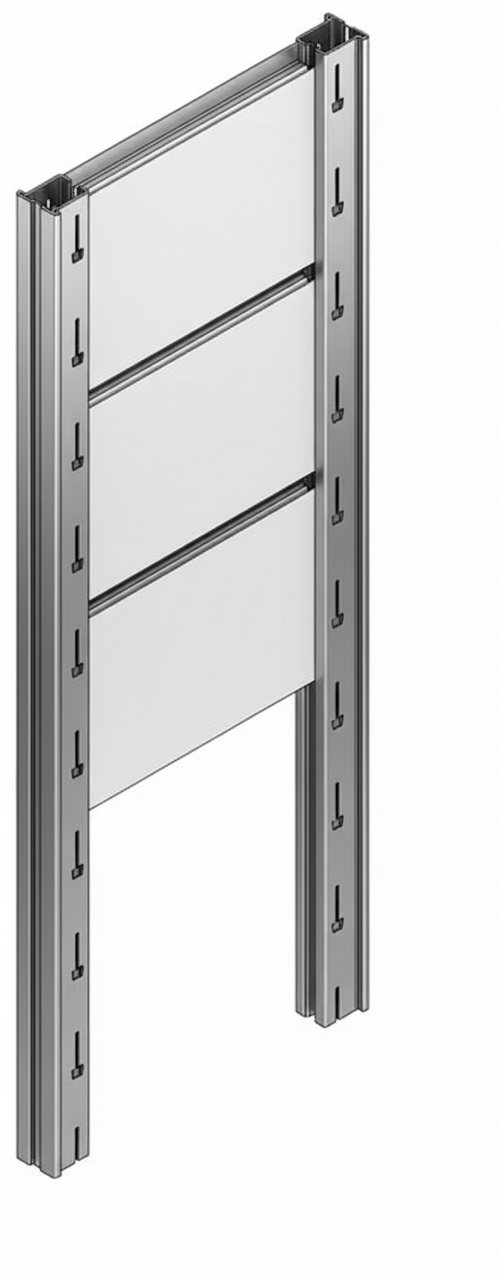 Tamponatura laterale in lamiera VERNICIATA dogata per scaffalatura (PxH) cm. 70x250h