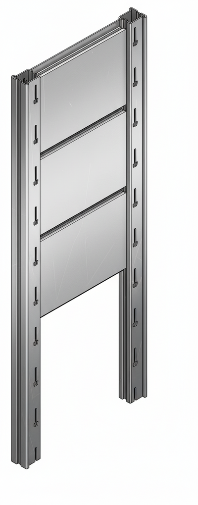 Tamponatura laterale in lamiera VERNICIATA dogata per scaffalatura (PxH) cm. 80x250h