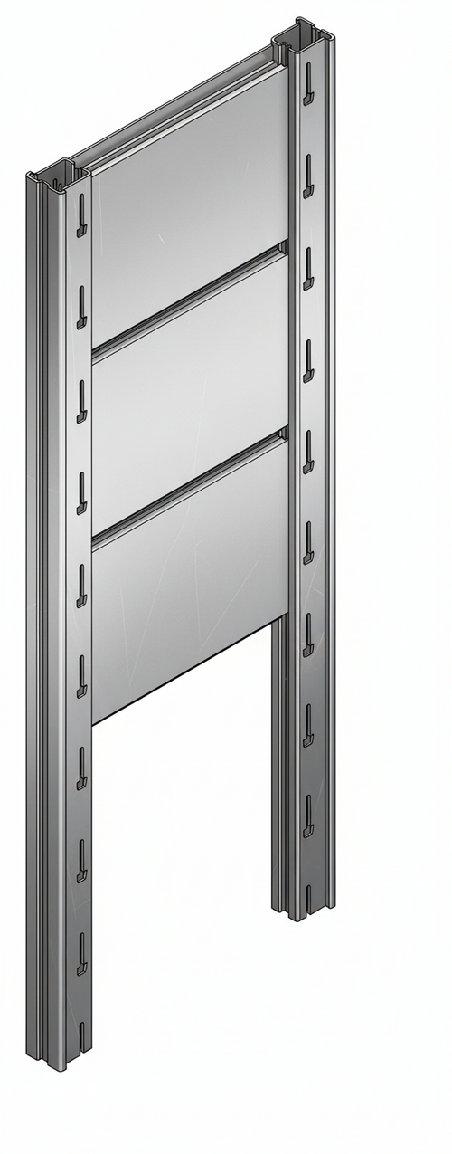 Tamponatura laterale in lamiera VERNICIATA dogata per scaffalatura (PxH) cm. 80x250h