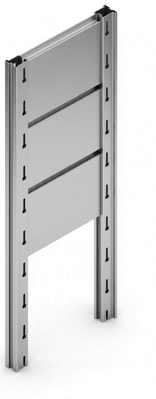 Tamponatura laterale in lamiera VERNICIATA dogata per scaffalatura (PxH) cm. 30x300h