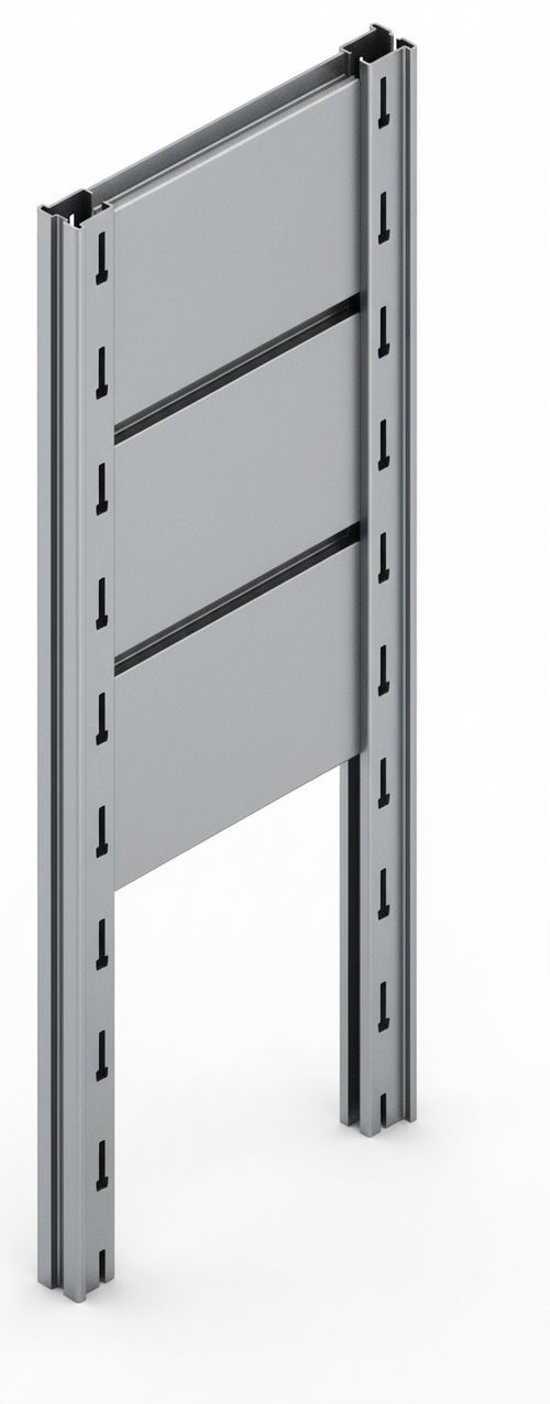 Tamponatura laterale in lamiera VERNICIATA dogata per scaffalatura (PxH) cm. 50x300h