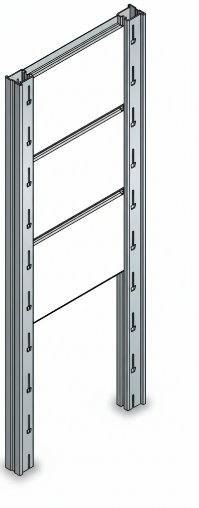 Tamponatura laterale in lamiera VERNICIATA dogata per scaffalatura (PxH) cm. 80x300h