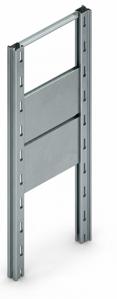 Tamponatura laterale in lamiera ZINCATA dogata per scaffalatura (PxH) cm. 40x150h