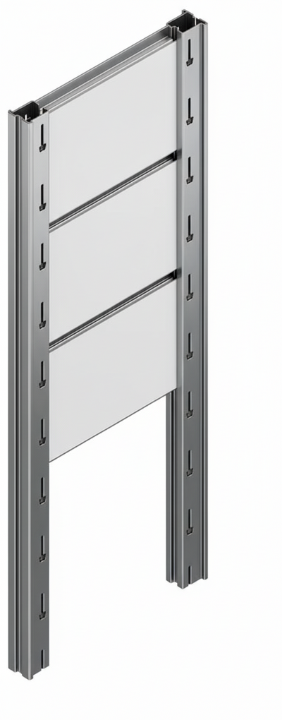 Tamponatura laterale in lamiera ZINCATA dogata per scaffalatura (PxH) cm. 50x150h