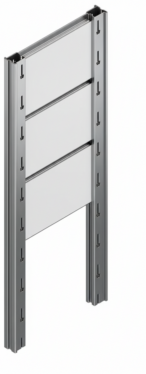 Tamponatura laterale in lamiera ZINCATA dogata per scaffalatura (PxH) cm. 50x150h