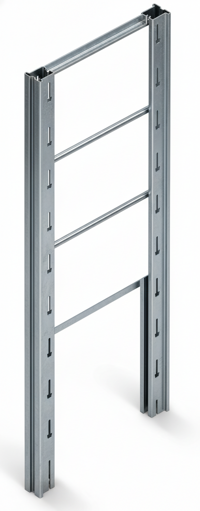 Tamponatura laterale in lamiera ZINCATA dogata per scaffalatura (PxH) cm. 60x150h