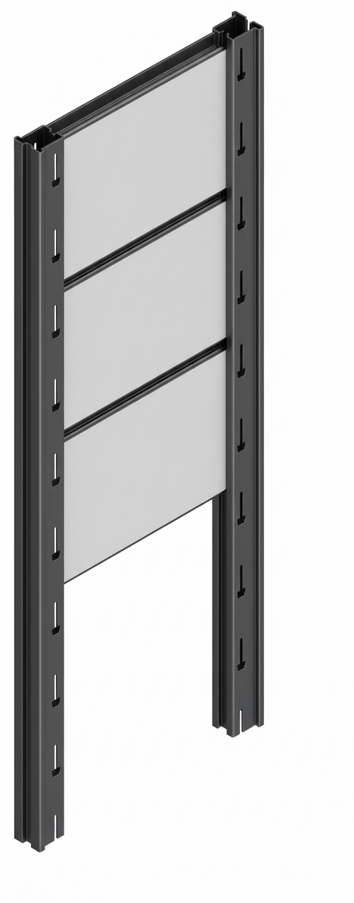 Tamponatura laterale in lamiera ZINCATA dogata per scaffalatura (PxH) cm. 80x150h