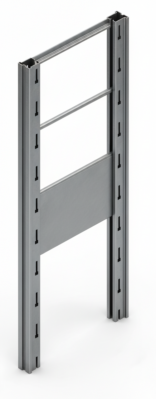 Tamponatura laterale in lamiera ZINCATA dogata per scaffalatura (PxH) cm. 30x180h