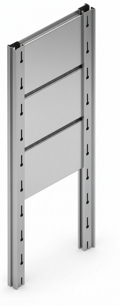 Tamponatura laterale in lamiera ZINCATA dogata per scaffalatura (PxH) cm. 60x180h