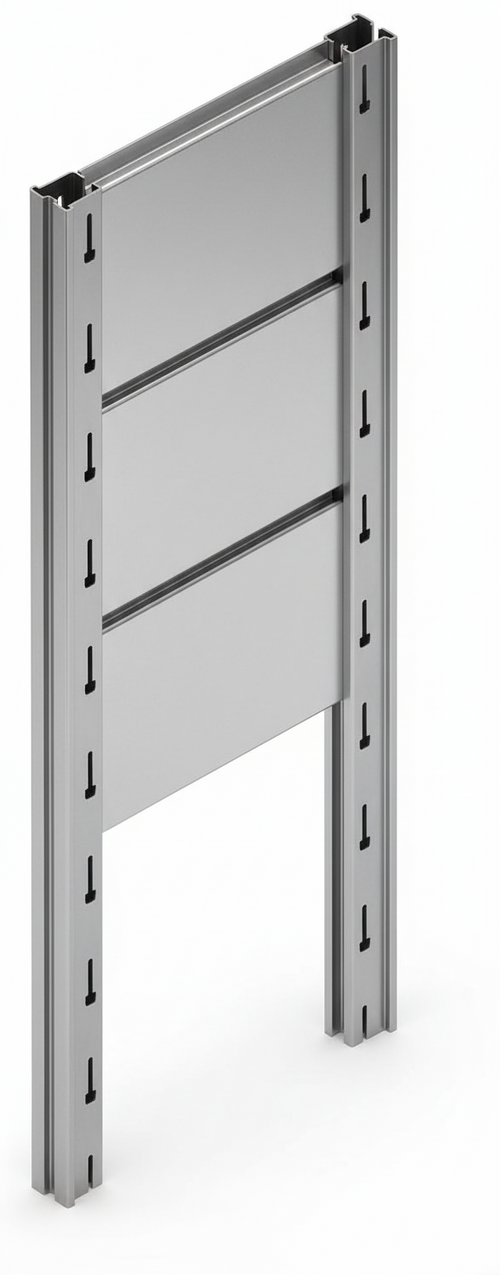 Tamponatura laterale in lamiera ZINCATA dogata per scaffalatura (PxH) cm. 60x180h