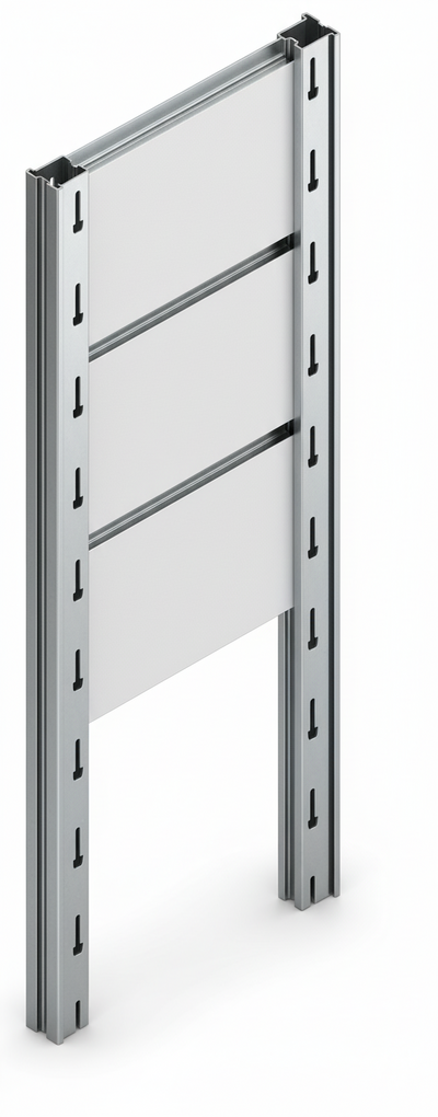 Tamponatura laterale in lamiera ZINCATA dogata per scaffalatura (PxH) cm. 40x200h