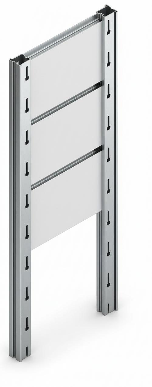 Tamponatura laterale in lamiera ZINCATA dogata per scaffalatura (PxH) cm. 40x200h