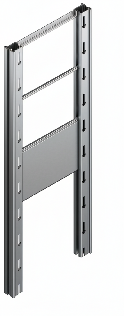 Tamponatura laterale in lamiera ZINCATA dogata per scaffalatura (PxH) cm. 60x200h
