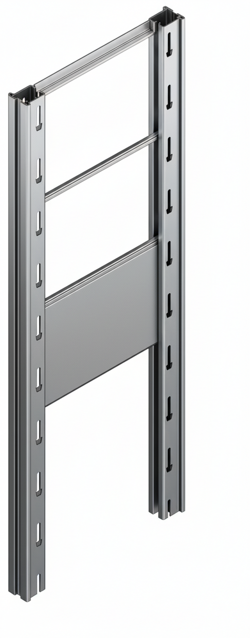 Tamponatura laterale in lamiera ZINCATA dogata per scaffalatura (PxH) cm. 60x200h