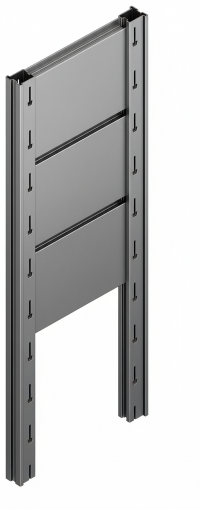 Tamponatura laterale in lamiera ZINCATA dogata per scaffalatura (PxH) cm. 80x200h