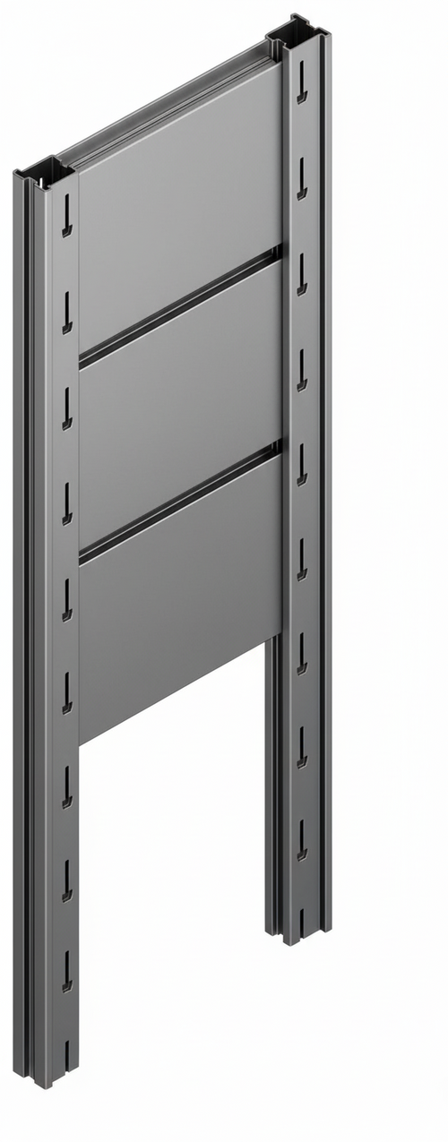 Tamponatura laterale in lamiera ZINCATA dogata per scaffalatura (PxH) cm. 80x200h