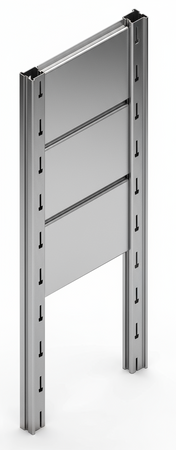 Tamponatura laterale in lamiera ZINCATA dogata per scaffalatura (PxH) cm. 30x250h