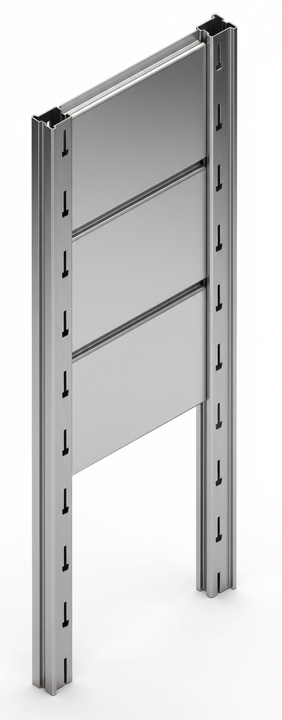 Tamponatura laterale in lamiera ZINCATA dogata per scaffalatura (PxH) cm. 30x250h