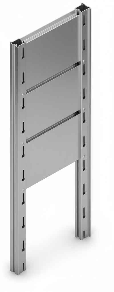 Tamponatura laterale in lamiera ZINCATA dogata per scaffalatura (PxH) cm. 40x250h