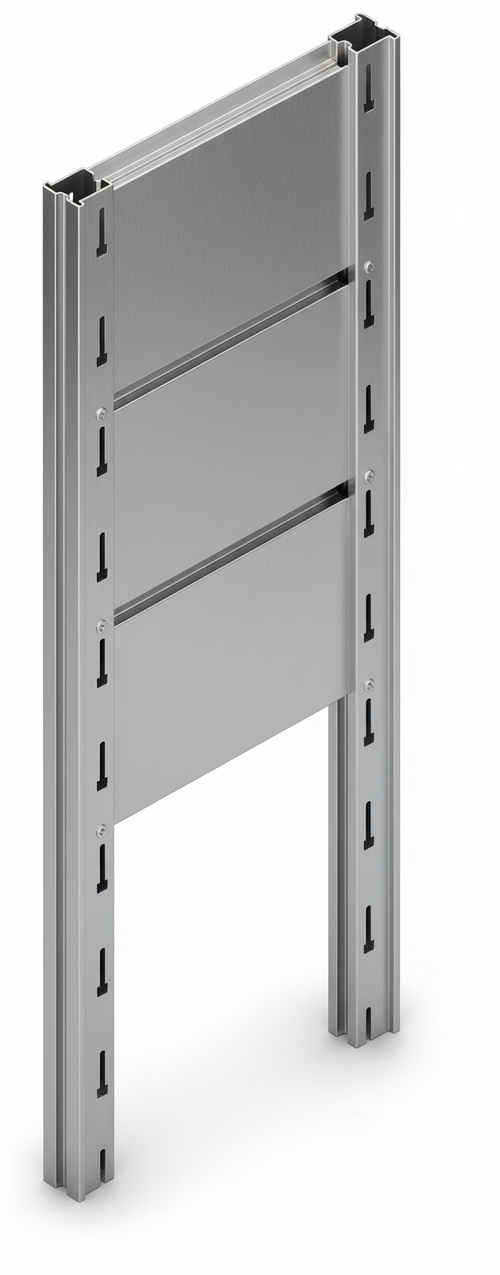 Tamponatura laterale in lamiera ZINCATA dogata per scaffalatura (PxH) cm. 40x250h