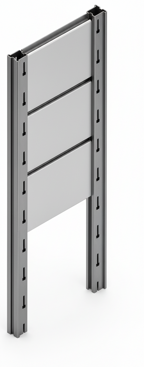 Tamponatura laterale in lamiera ZINCATA dogata per scaffalatura (PxH) cm. 80x250h