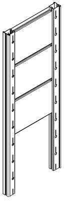 Tamponatura laterale in lamiera ZINCATA dogata per scaffalatura (PxH) cm. 30x300h