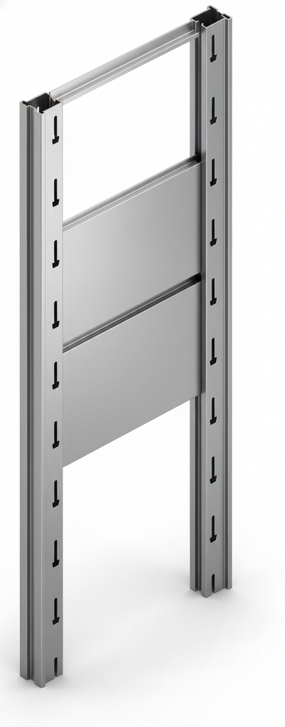 Tamponatura laterale in lamiera ZINCATA dogata per scaffalatura (PxH) cm. 40x300h