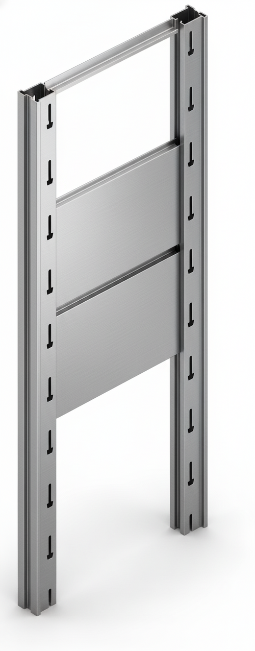 Tamponatura laterale in lamiera ZINCATA dogata per scaffalatura (PxH) cm. 40x300h