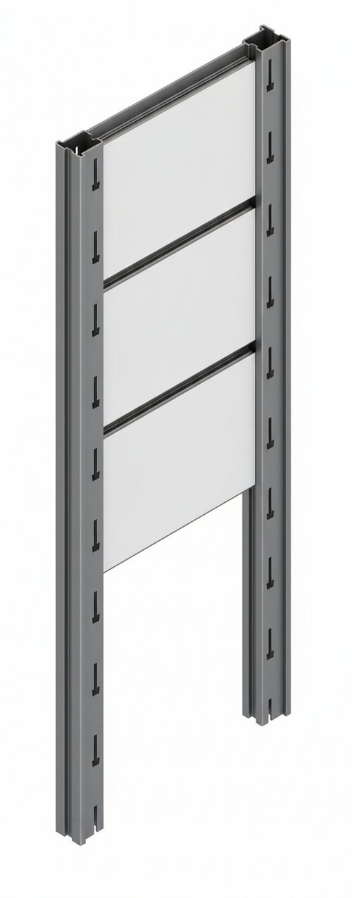 Tamponatura laterale in lamiera ZINCATA dogata per scaffalatura (PxH) cm. 60x300h