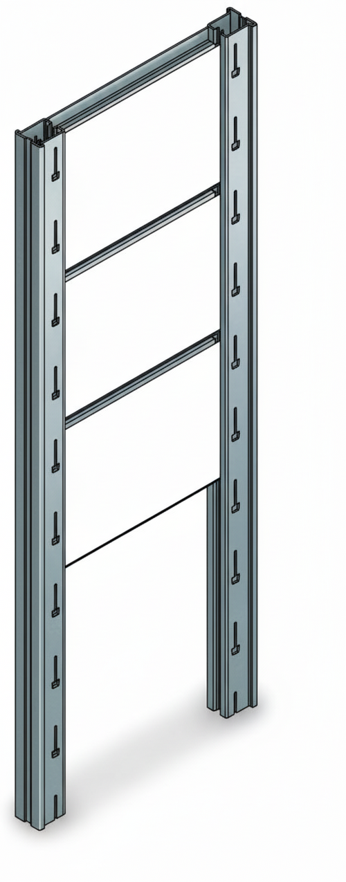 Tamponatura laterale in lamiera ZINCATA dogata per scaffalatura (PxH) cm. 80x300h