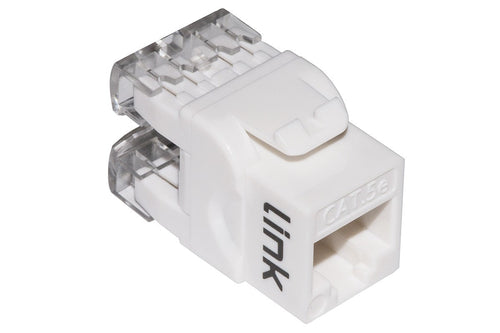 Presa Rete Keystone Jack Rj45 Categoria 5E Utp Colore Bianco 180 Contatti Dorati 50 Micron