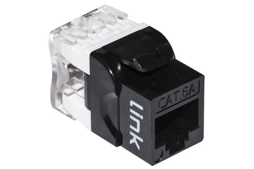 Presa Rete Keystone Jack Rj45 Categoria 6A Utp Colore Nero 180 Contatti Dorati 50 Micron