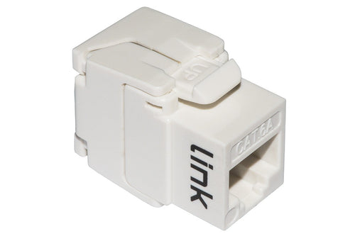 Presa Rete Keystone Jack Rj45 Categoria 6A Utp Tooless Colore Bianco 180 Contatti Dorati 50 Micron