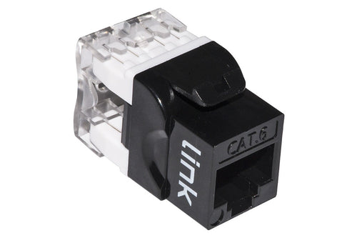 Presa Rete Keystone Jack Rj45 Categoria 6 Utp Colore Nero 180 Contatti Dorati 50 Micron