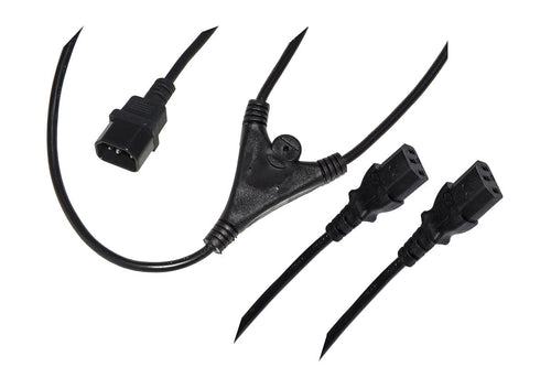 Cavo Alimentazione Da Spina Vde-Iec Maschio A Doppia Presa Vde-Iec Femmina (Sdoppiatore) Mt. 1.7