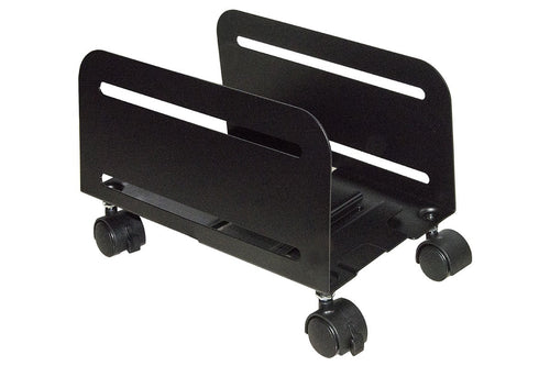 Carrellino Regolabile Da Cm 11.9 A Cm 20.9 Per Pc O Distruggidocumenti Colore Nero In Metallo Con Ruote