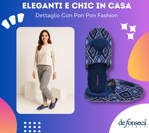 de fonseca Sissy Ciabatte Artistiche da Donna, Pantofole in Cotone, Slippers Comode e Lavabili per Casa
