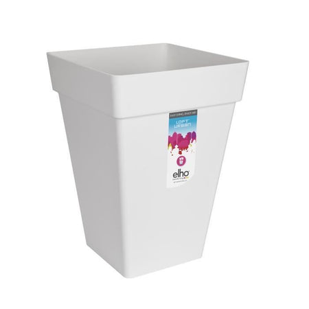 Vaso da fiori quadrato alto 30 - Bianco - Elho Loft Urban - 100% riciclato