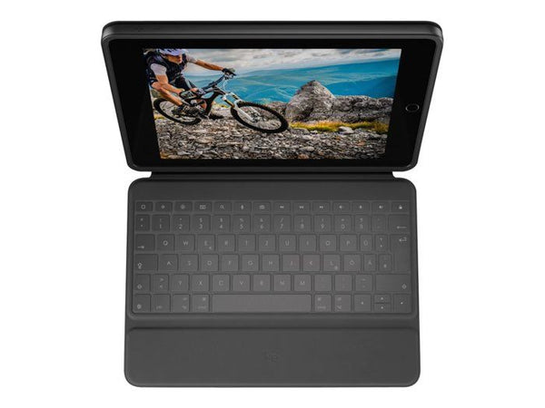 Custodia per tastiera ultraprotettiva - LOGITECH - Rugged Folio - Per iPad (7a, 8a, 9a e 10a generazione) - Colore Oxford