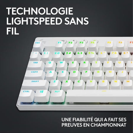 Tastiera da gioco - wireless - LOGITECH G - G Pro X TKL Lightspeed - USB - AZERTY - Bianca
