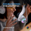 Un micrófono para juegos RGB premium con tecnología LIGHTSYNC, que cuenta con una cápsula dinámica personalizada y software avanzado, cápsula de rango medio