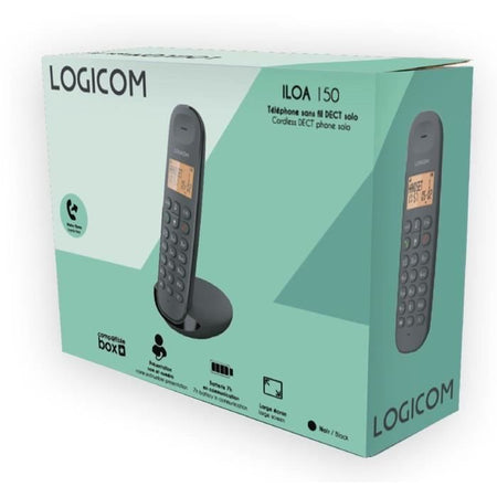 Telefono fisso cordless - LOGICOM - DECT ILOA 150 SOLO - Nero - Senza segreteria telefonica