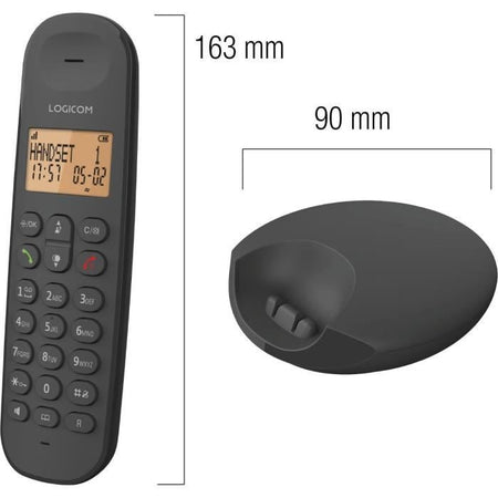 Telefono fisso cordless - LOGICOM - DECT ILOA 150 SOLO - Nero - Senza segreteria telefonica