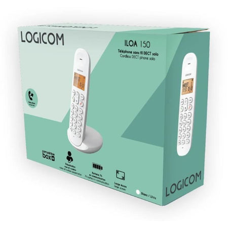 Telefono fisso cordless - LOGICOM - DECT ILOA 150 SOLO - Bianco - Senza segreteria telefonica