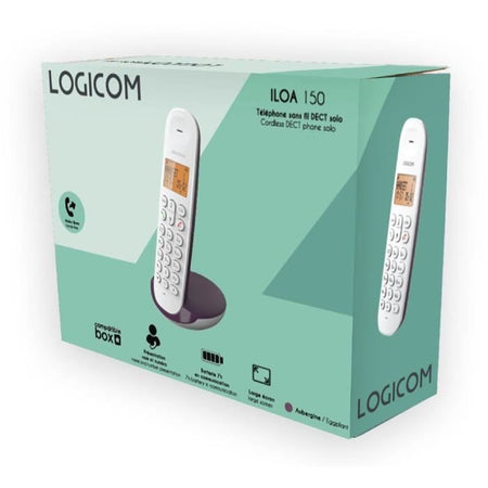 Telefono fisso cordless - LOGICOM - DECT ILOA 150 SOLO - Melanzana - Senza segreteria telefonica