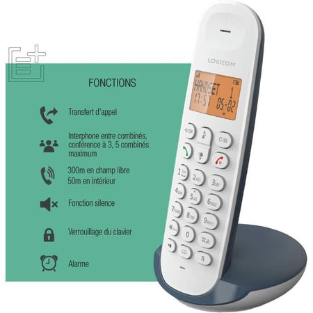 Telefono fisso cordless - LOGICOM - DECT ILOA 150 SOLO - Ardesia - Senza segreteria telefonica