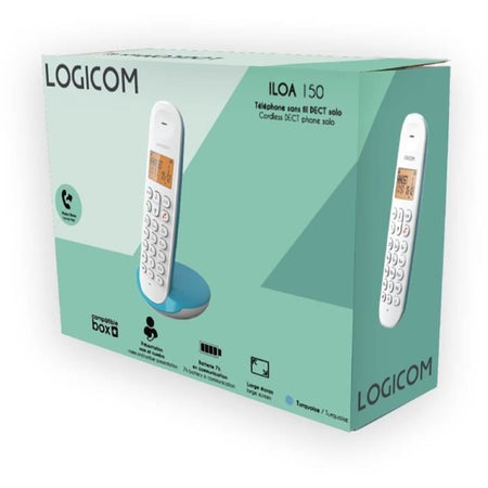 Telefono cordless fisso - LOGICOM - DECT ILOA 150 SOLO - Turchese - Senza segreteria telefonica
