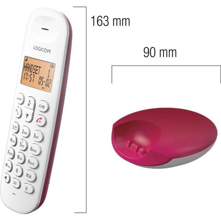 Telefono cordless fisso - LOGICOM - DECT ILOA 150 SOLO - Lampone - Senza segreteria telefonica