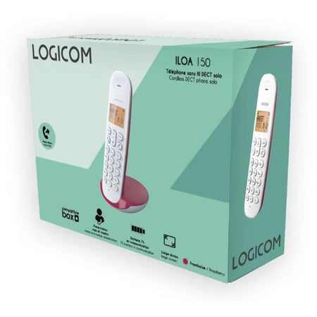 Telefono cordless fisso - LOGICOM - DECT ILOA 150 SOLO - Lampone - Senza segreteria telefonica