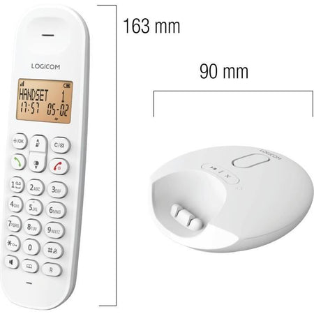 Telefono fisso cordless - LOGICOM - DECT ILOA 155T SOLO - Bianco - Con segreteria telefonica